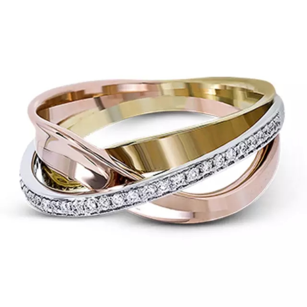New Two Tone Beautiful Stackable Diamond Ring 💍😍 - Picture 4 of 6